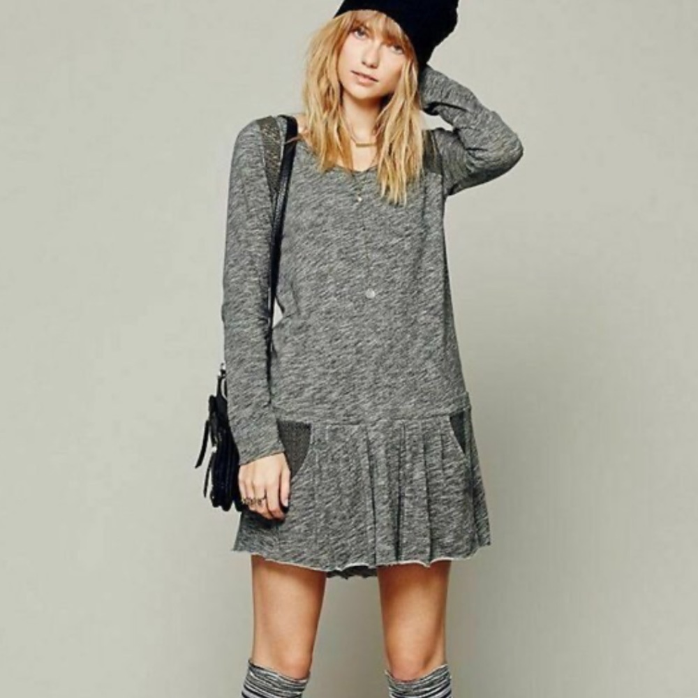 Free People Beach Gray Sweet Nothing Mini Dress